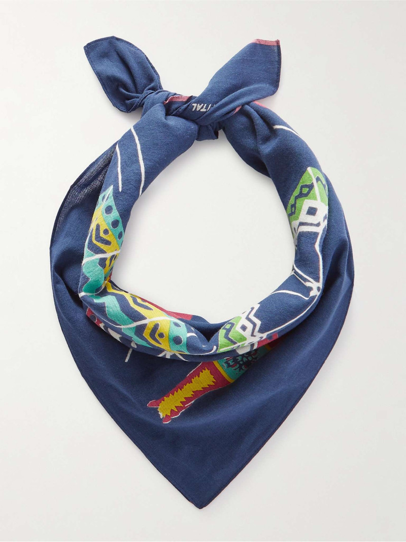 Kapital Fastcolor Printed Selvedge Cotton-Voile Bandana outlook