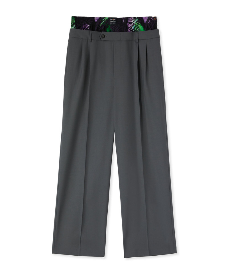 MSGM Lightweight wool tailored pants with "hibiscus" boxers incorporated outlook