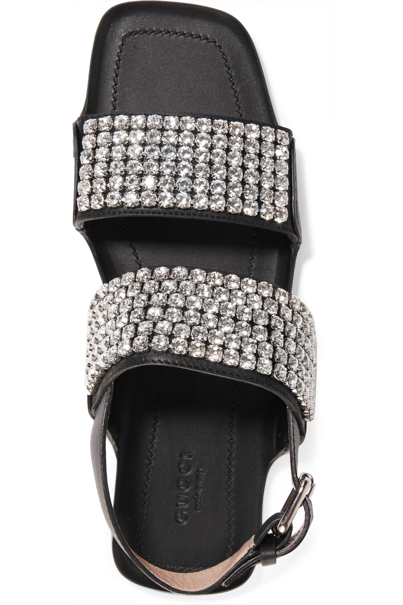 Sonique crystal-embellished leather sandals - 6