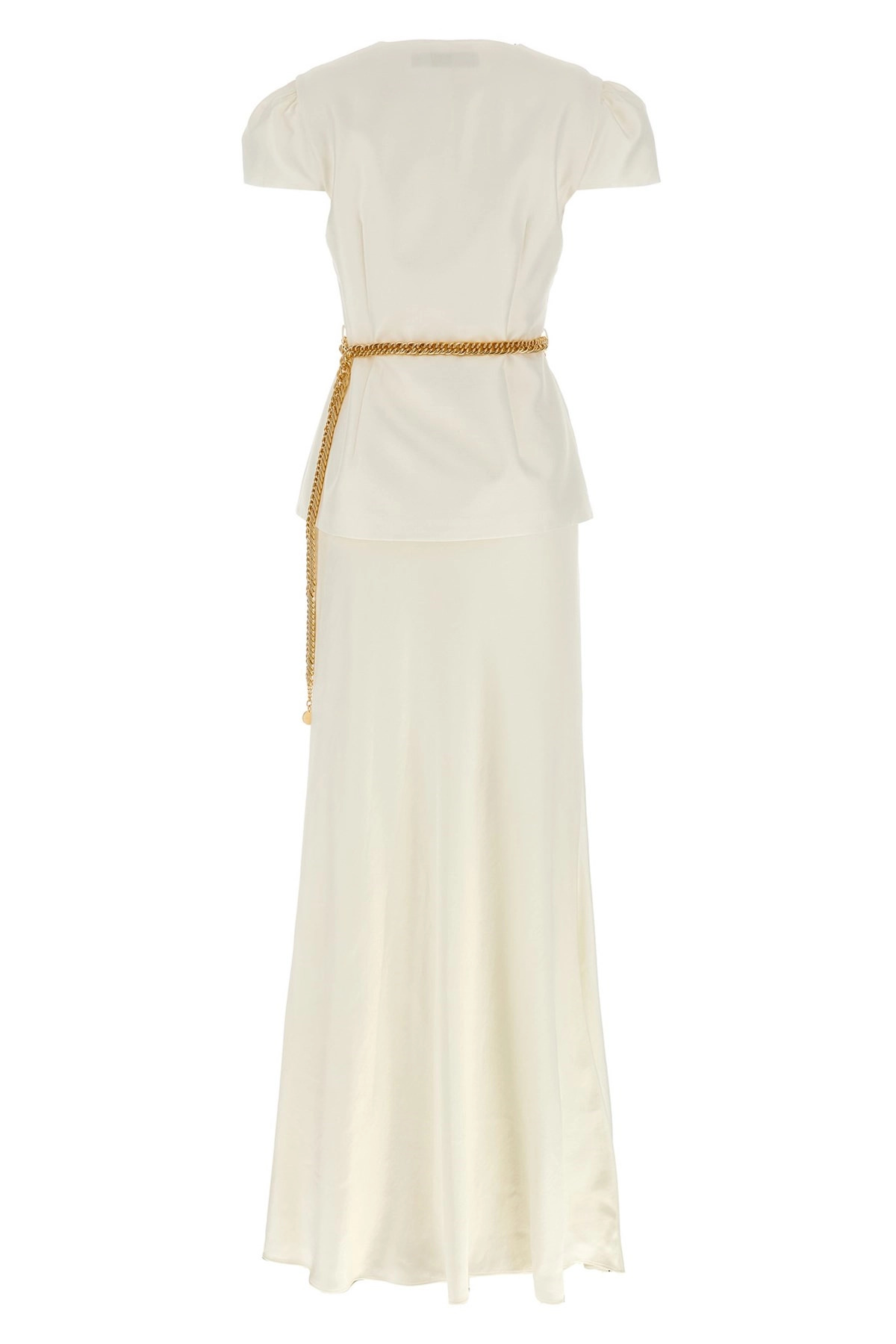 'Cream Taffeta Chain Belt Maxi' dress - 2