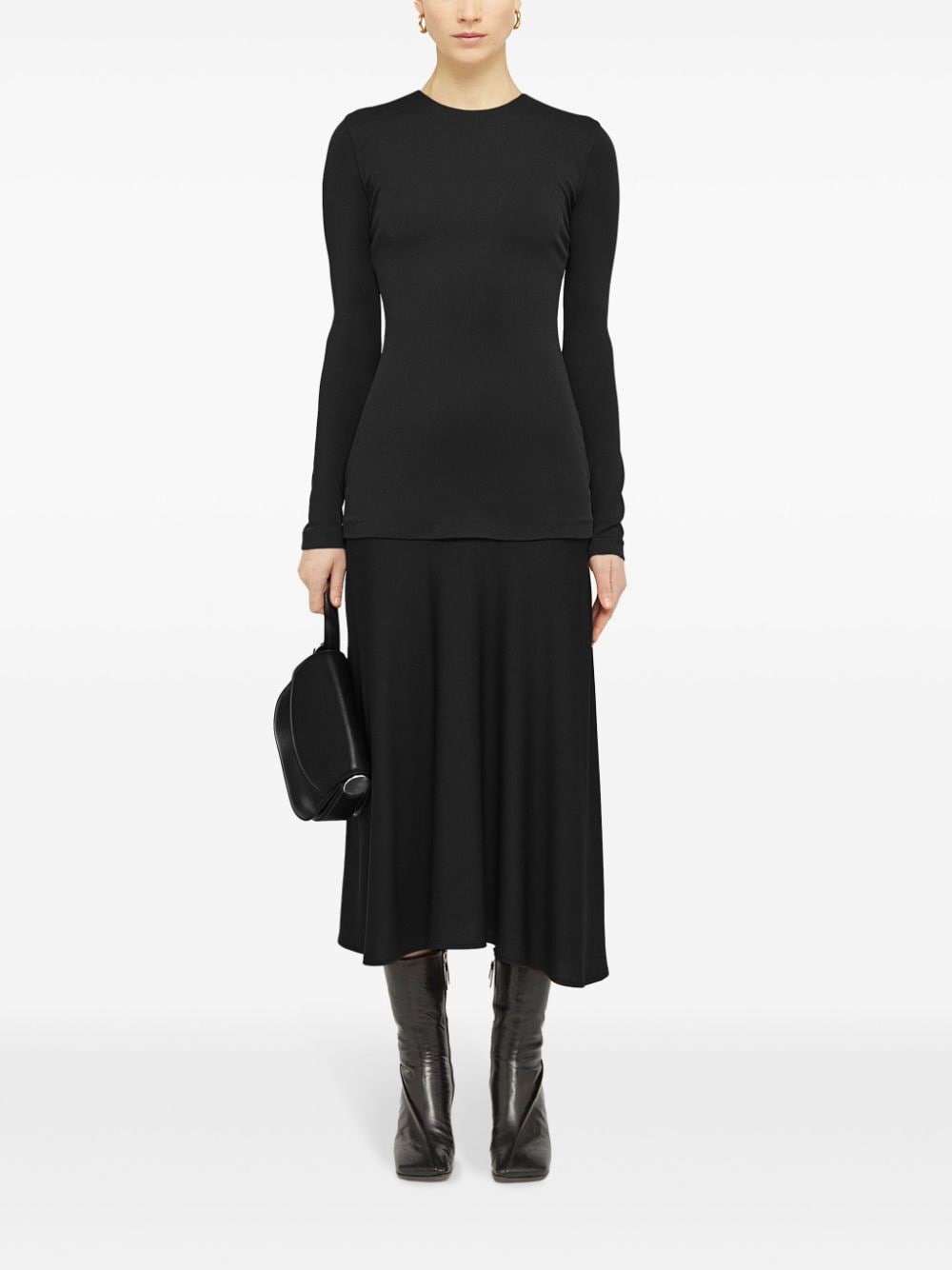 layered-design midi dress - 2