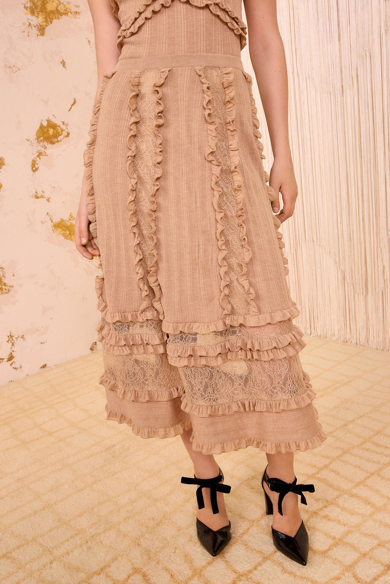 ULLA JOHNSON Vivian Knit High Waist Midi Skirt outlook