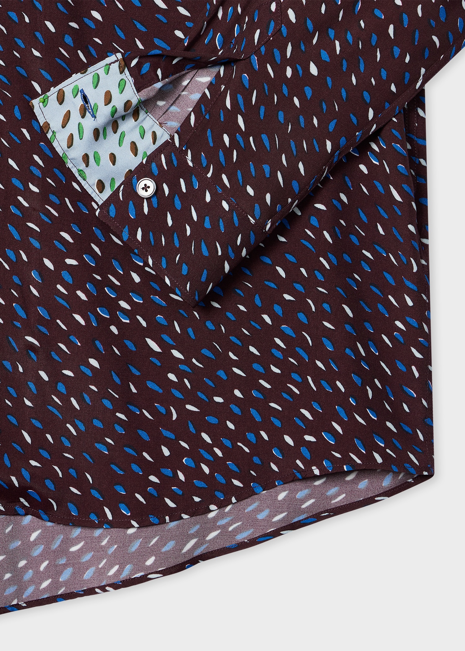 Burgundy 'Screen Dance' Print Viscose Shirt - 2