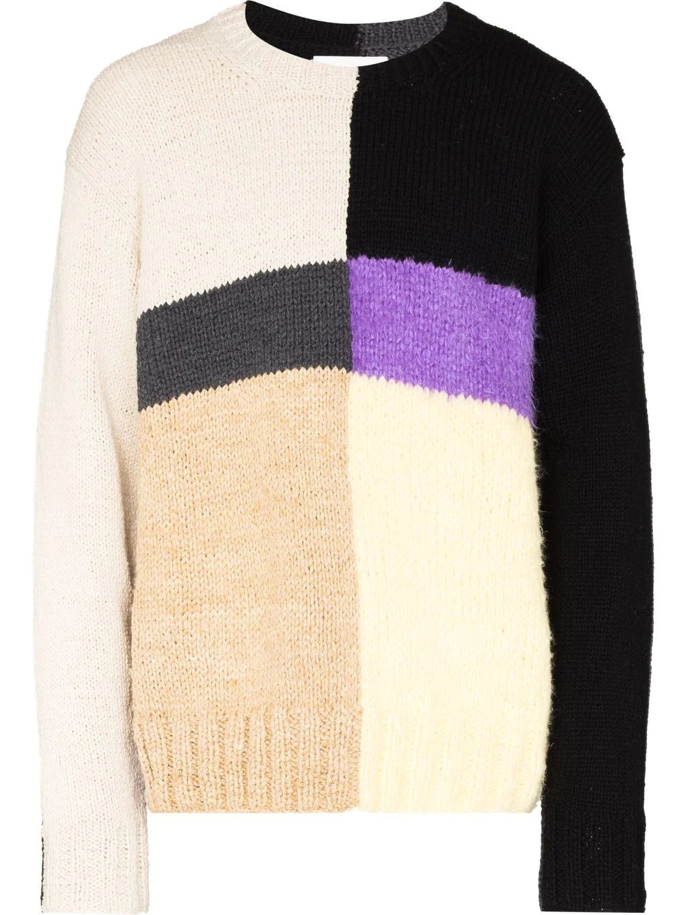 colour-block crew-neck jumper - 1