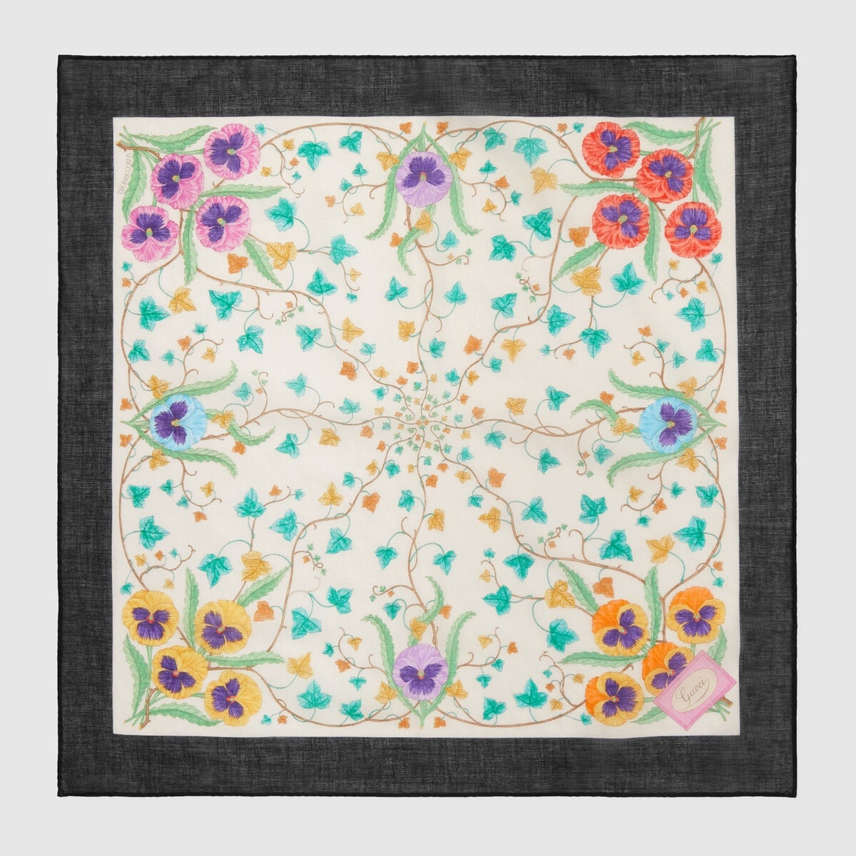 Gucci Interlocking G floral print silk pocket square