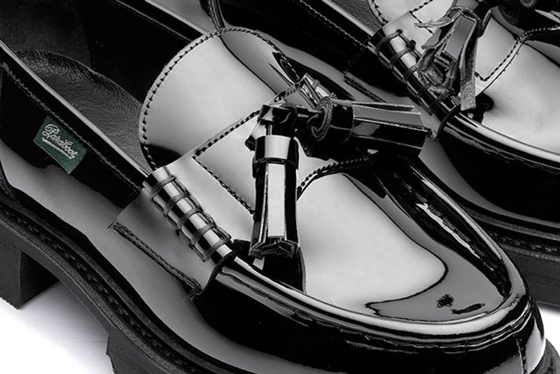 Aubin Black Varnish - Rubber Sole 6