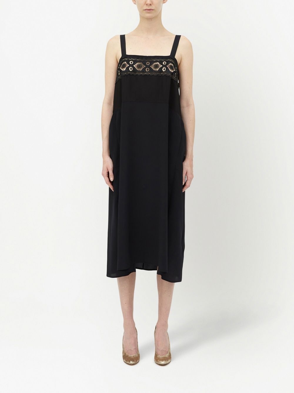 embroidered midi dress - 2