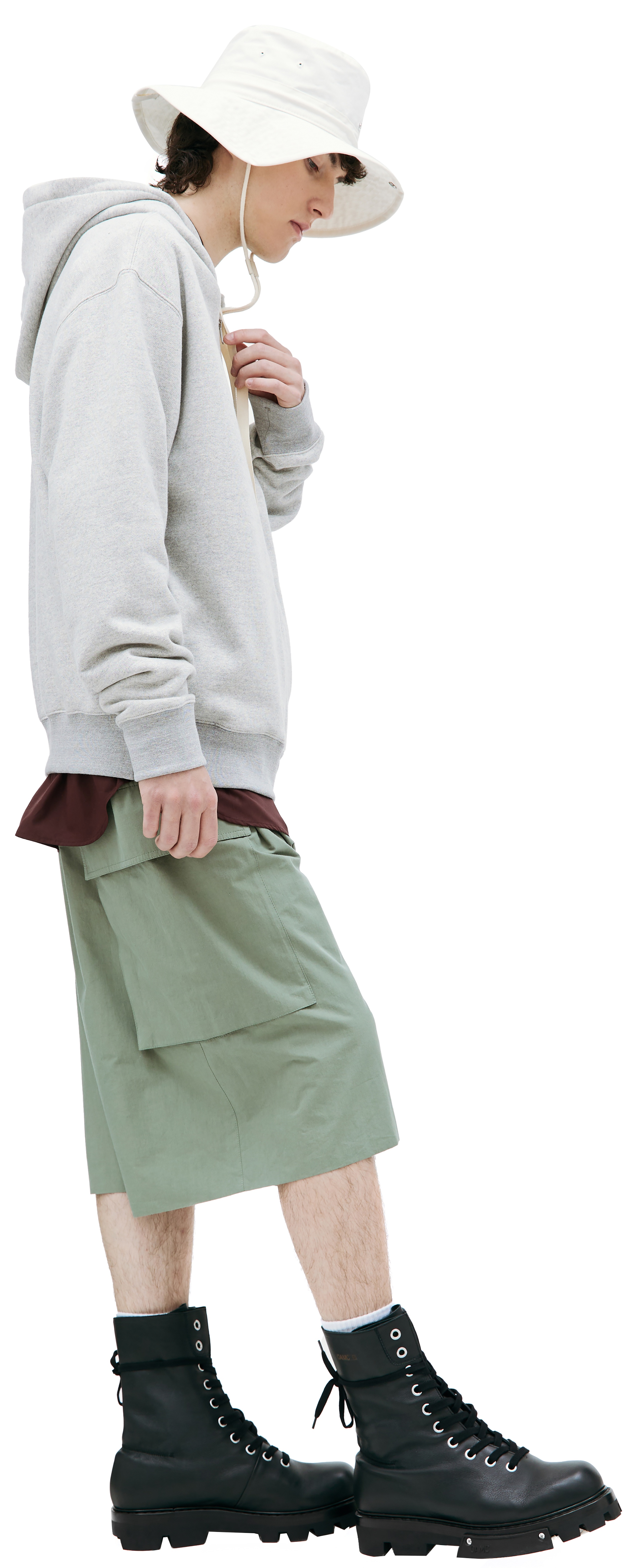 GREY ZIPPED HOODIE - 2