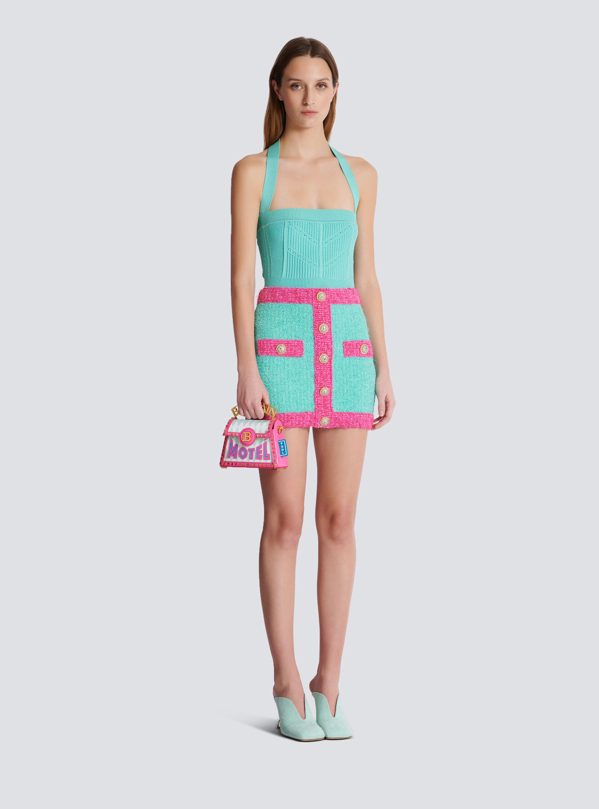 Balmain 'leone' Button Two-tone Skirt | italist | REVERSIBLE