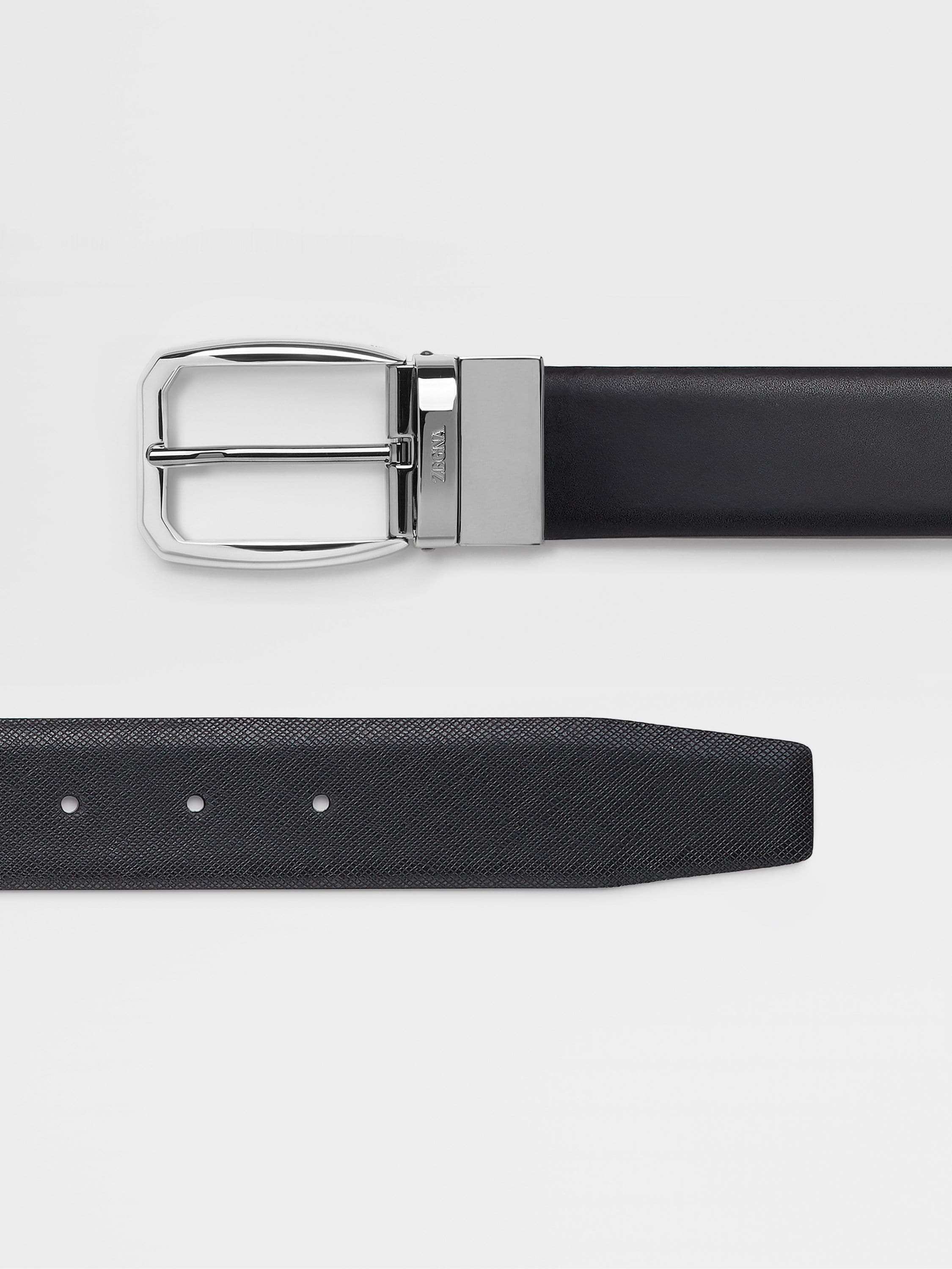 BLACK REVERSIBLE LEATHER BELT - 2