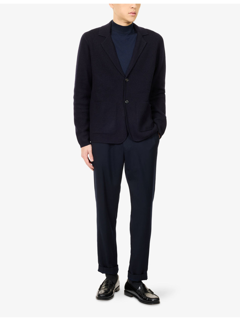 Paul Smith Notched-Lapel Patch-Pocket Wool Cardigan outlook