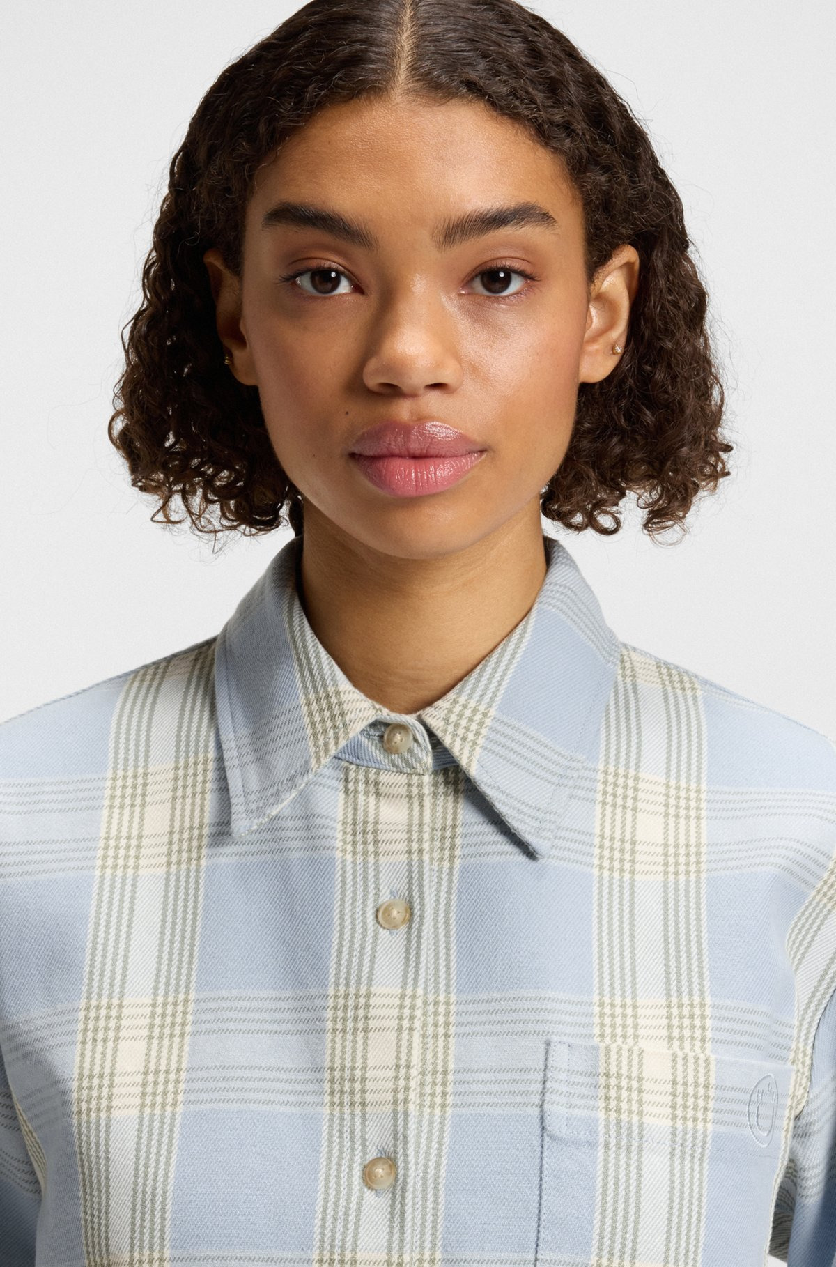 OVERSIZED-FIT SHIRT IN GLEN-CHECK COTTON TWILL - 4