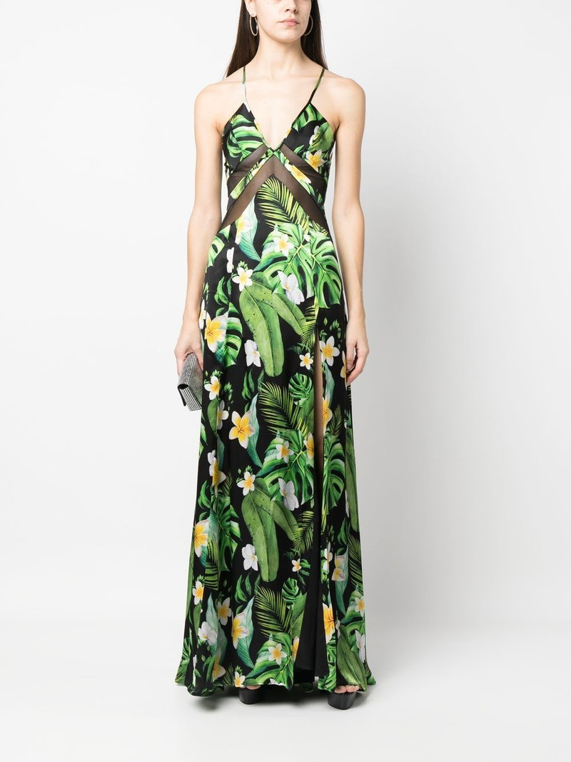 PHILIPP PLEIN Hawaii printed silk maxi dress outlook