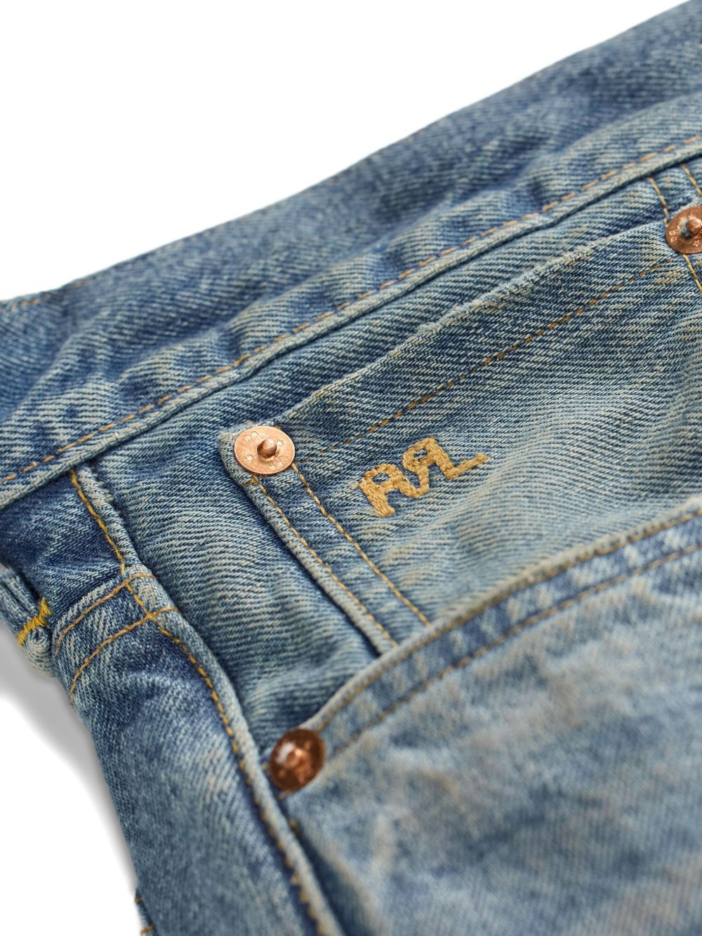 distressed patchwork jeans - 5