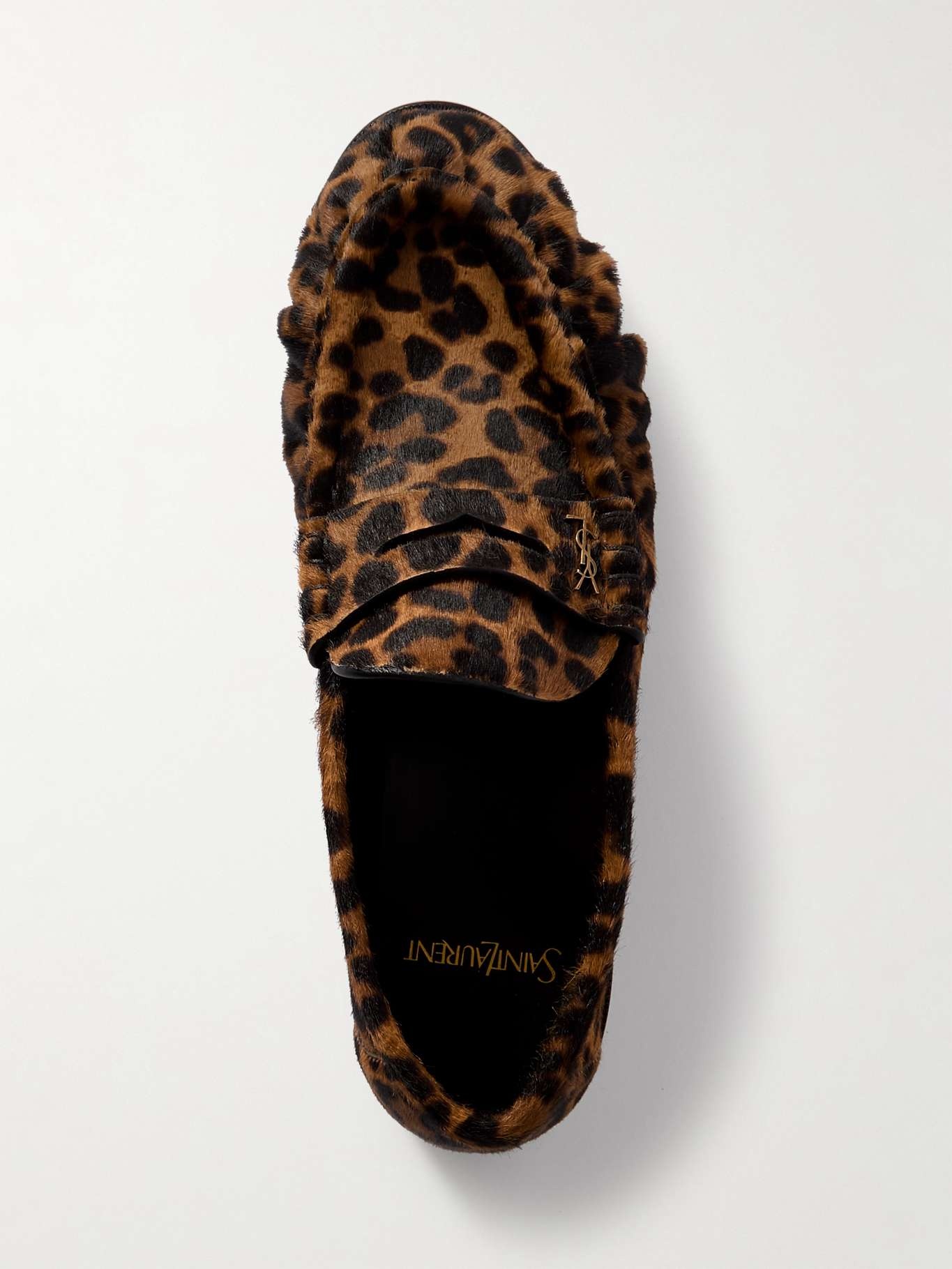 Le Loafer leopard-print calf hair loafers Brown - 5
