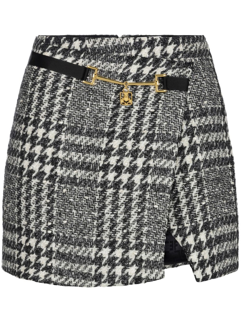 laminated tweed wraparound skirt 1