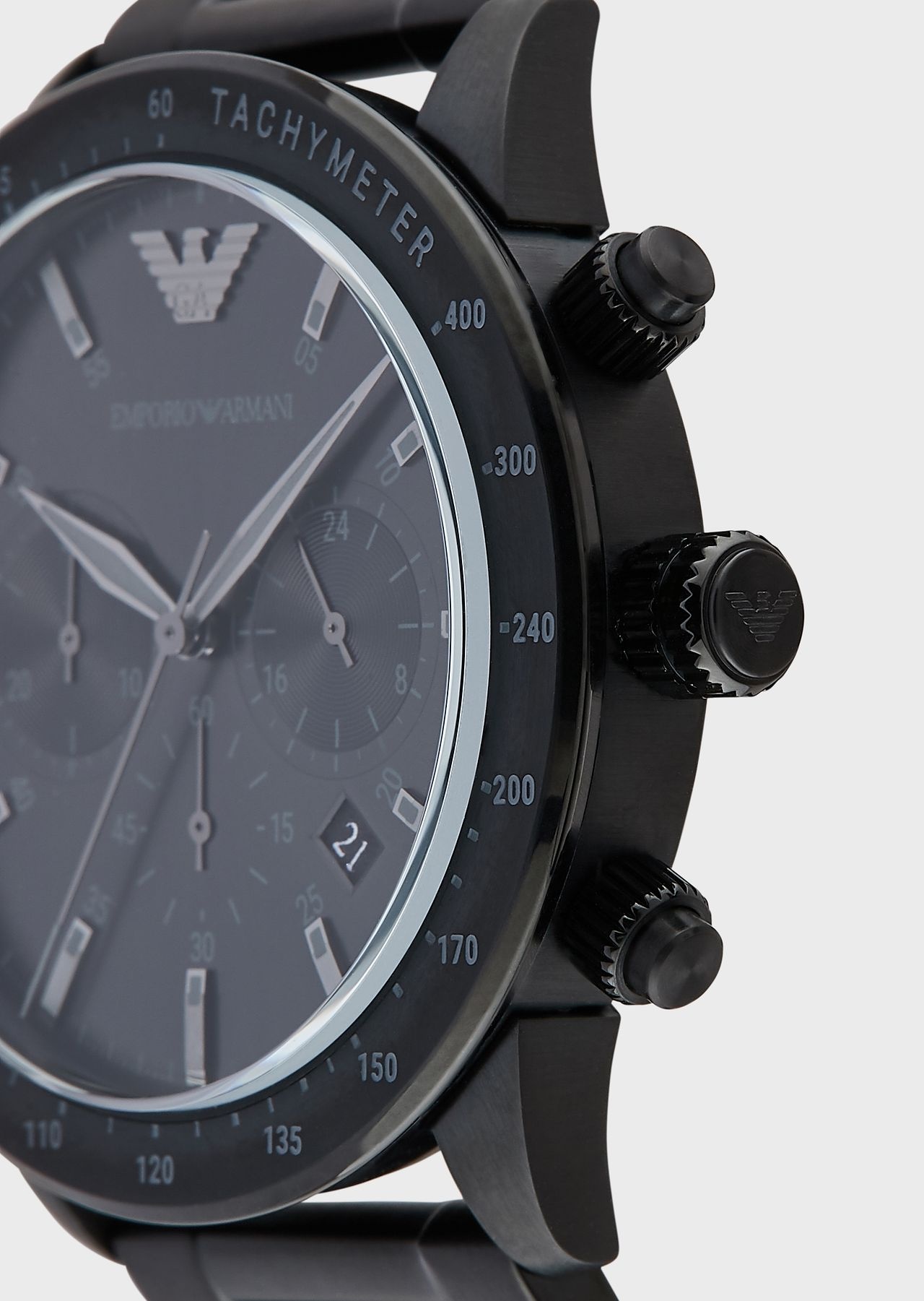 Men's Chronograph Black Stainless Steel Watch 5
