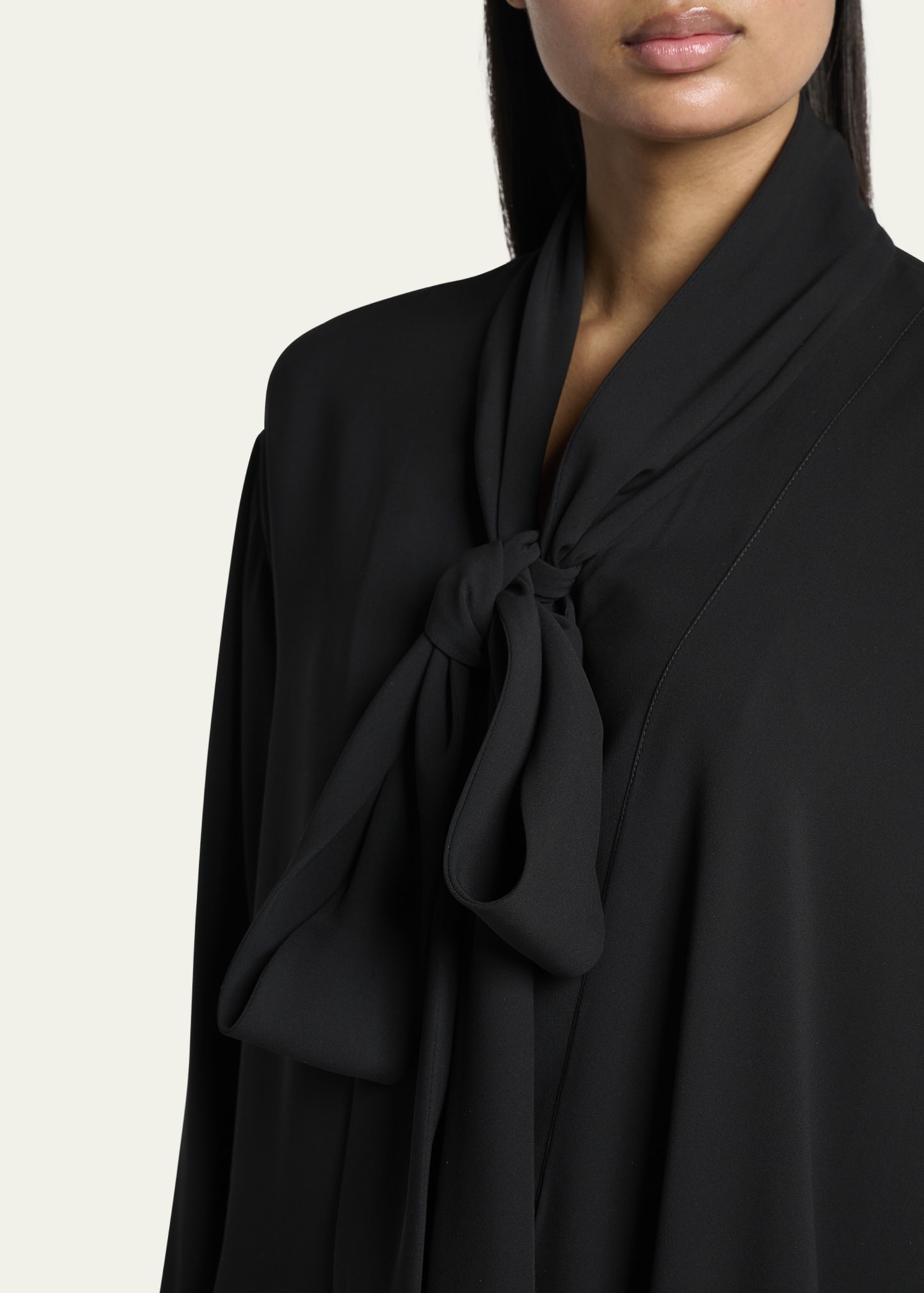 Long-Sleeve Silk Scarf Blouse - 5
