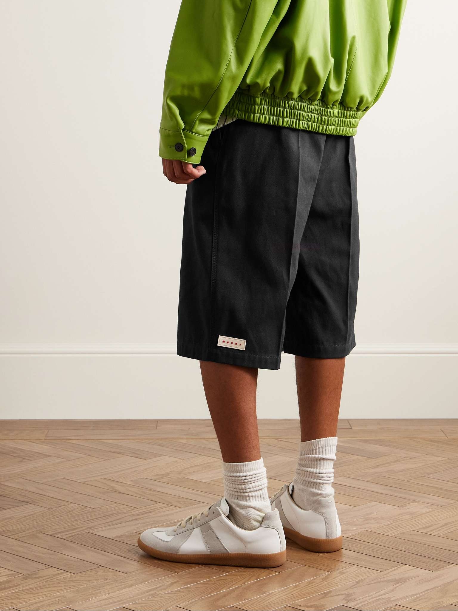 Straight-Leg Logo-Appliquéd Cotton-Blend Gabardine Bermuda Shorts - 4
