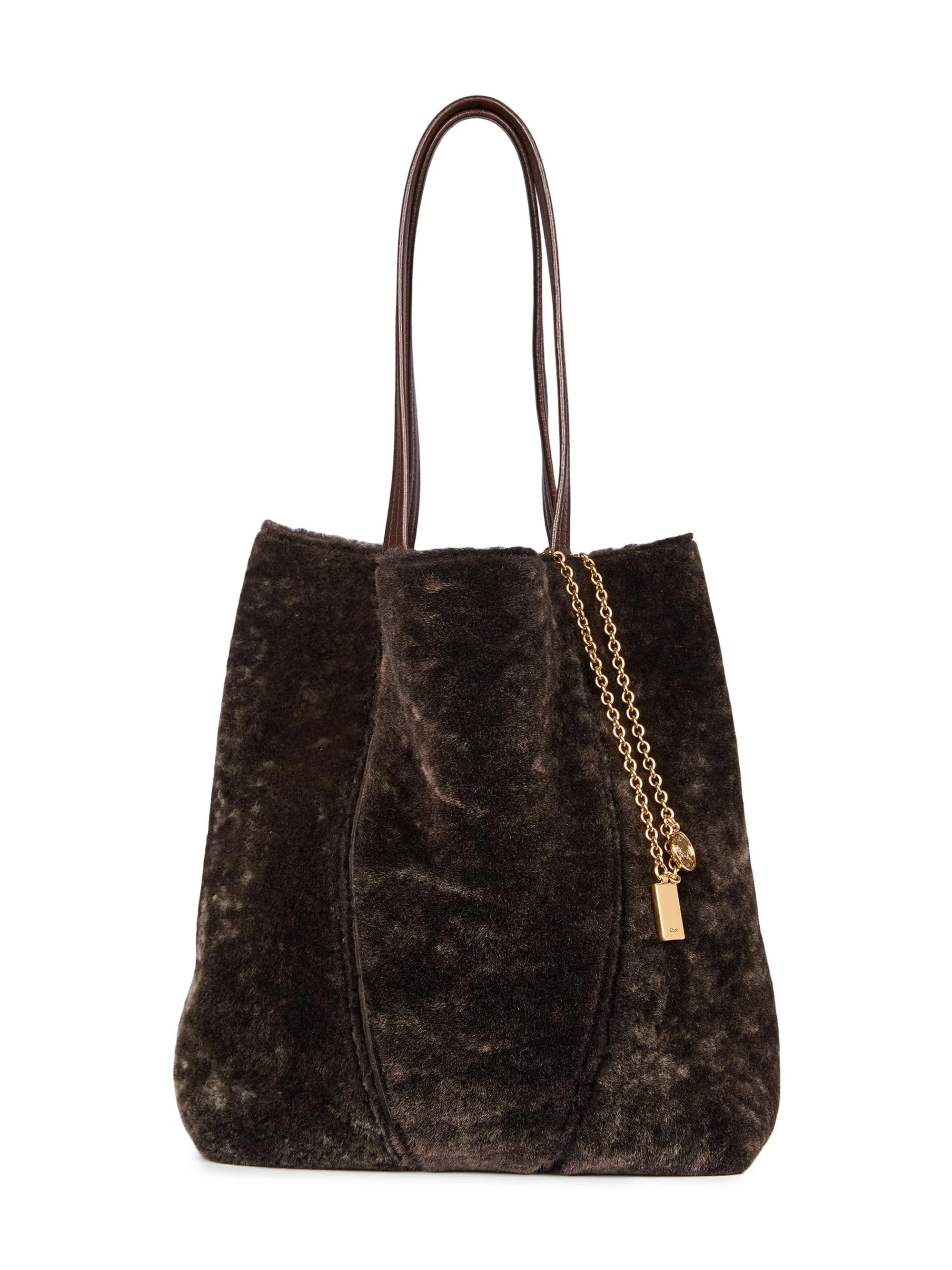 Women's Spin Shearling Tote Bag - Kohl Brown - 1