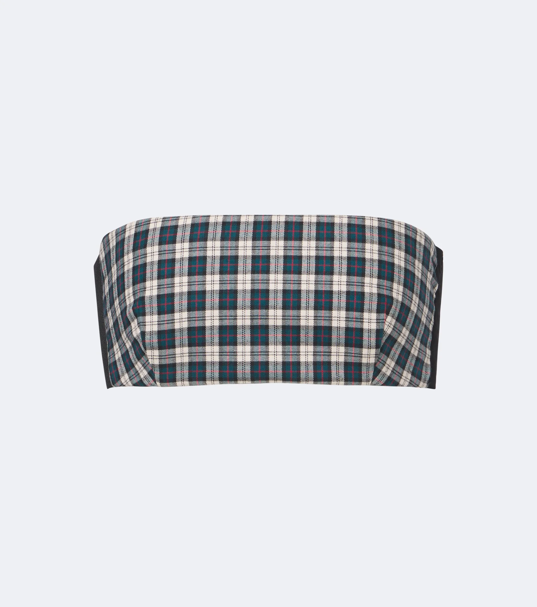Plaid cotton flannel bandeau top - 1