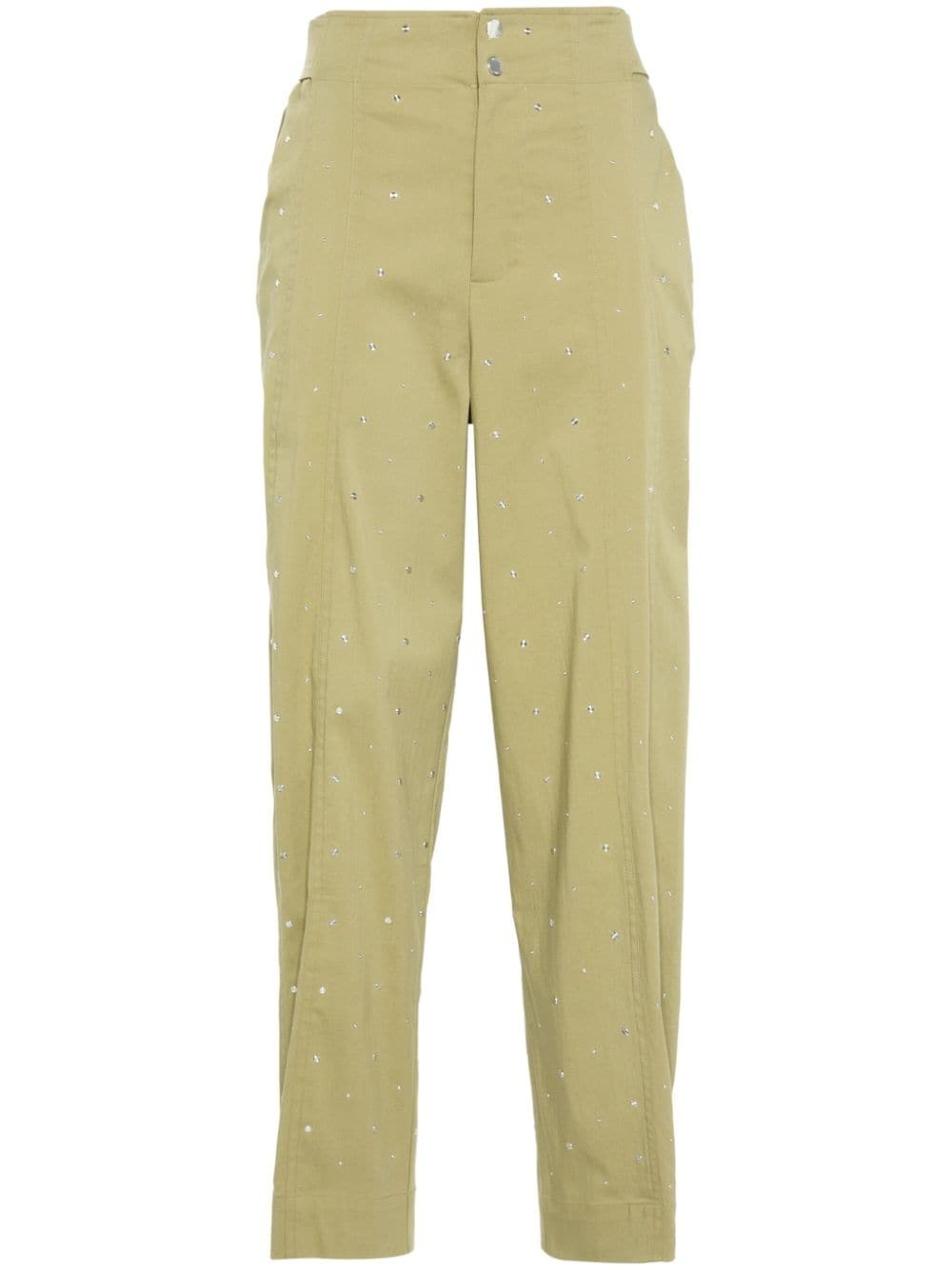 stud-embellished trousers - 1