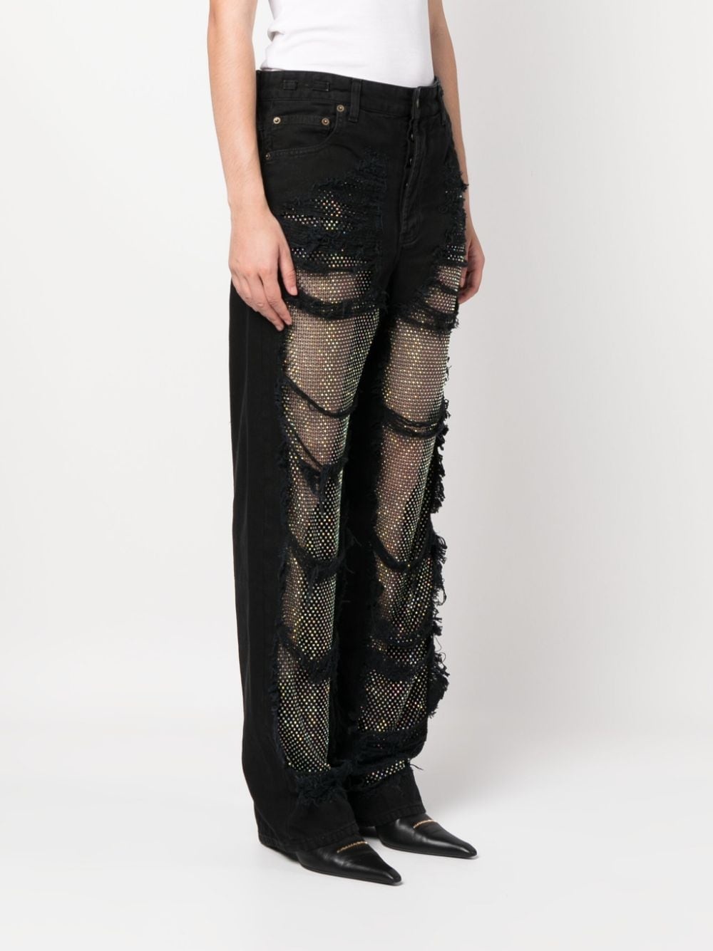 Karen crystal-embellished straight-leg jeans - 3