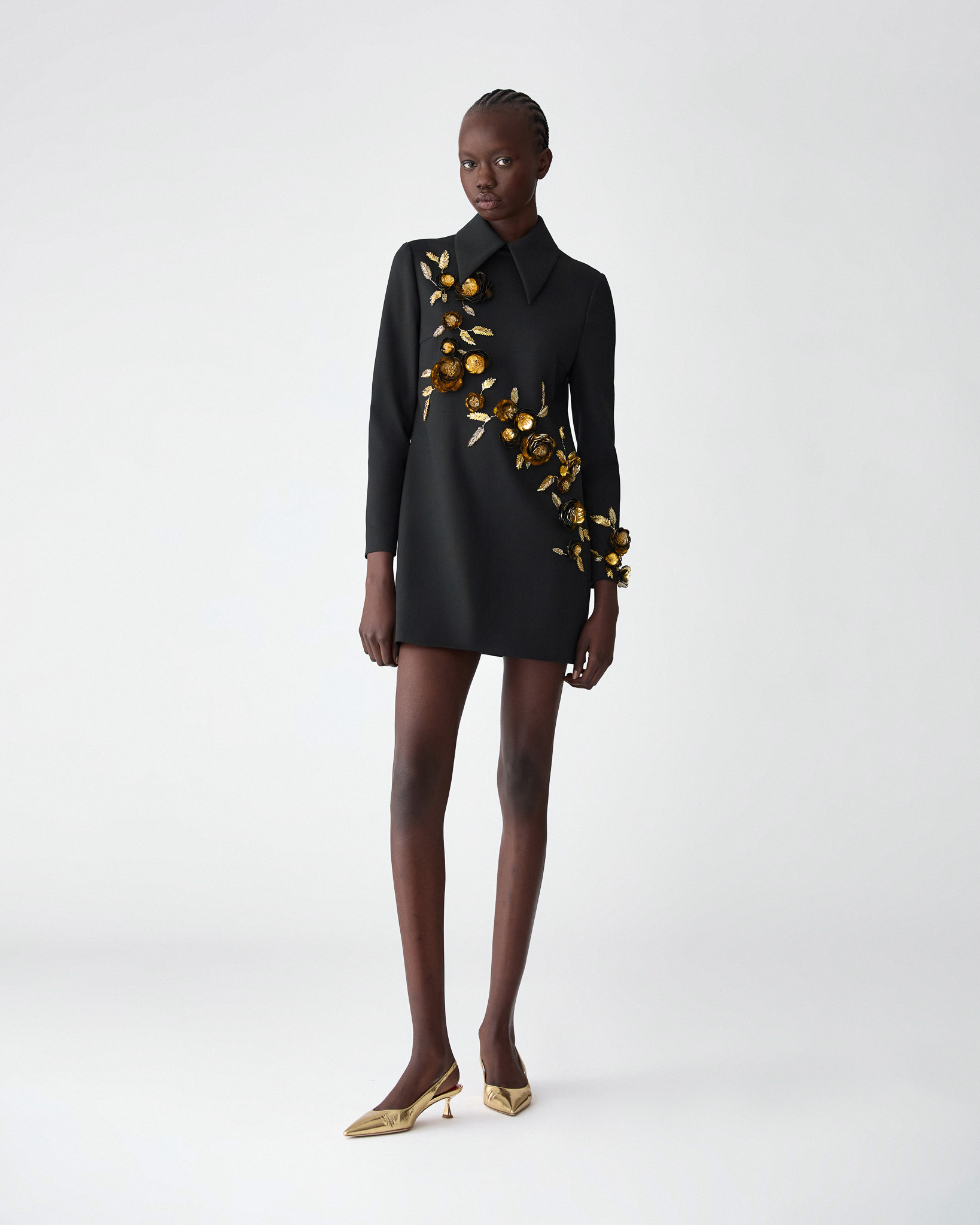 Floral-Embroidered Shift Mini Dress - 4