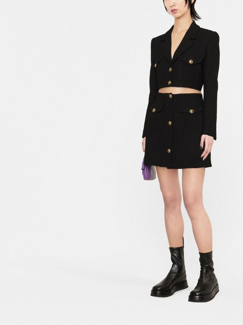 bouclé A-line miniskirt - 2