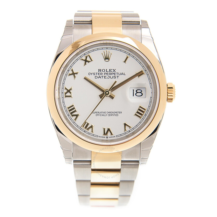 Rolex Datejust 36 White Dial Automatic Men's Steel and 18k Yellow Gold Oyster Watch 126203WRO - 3