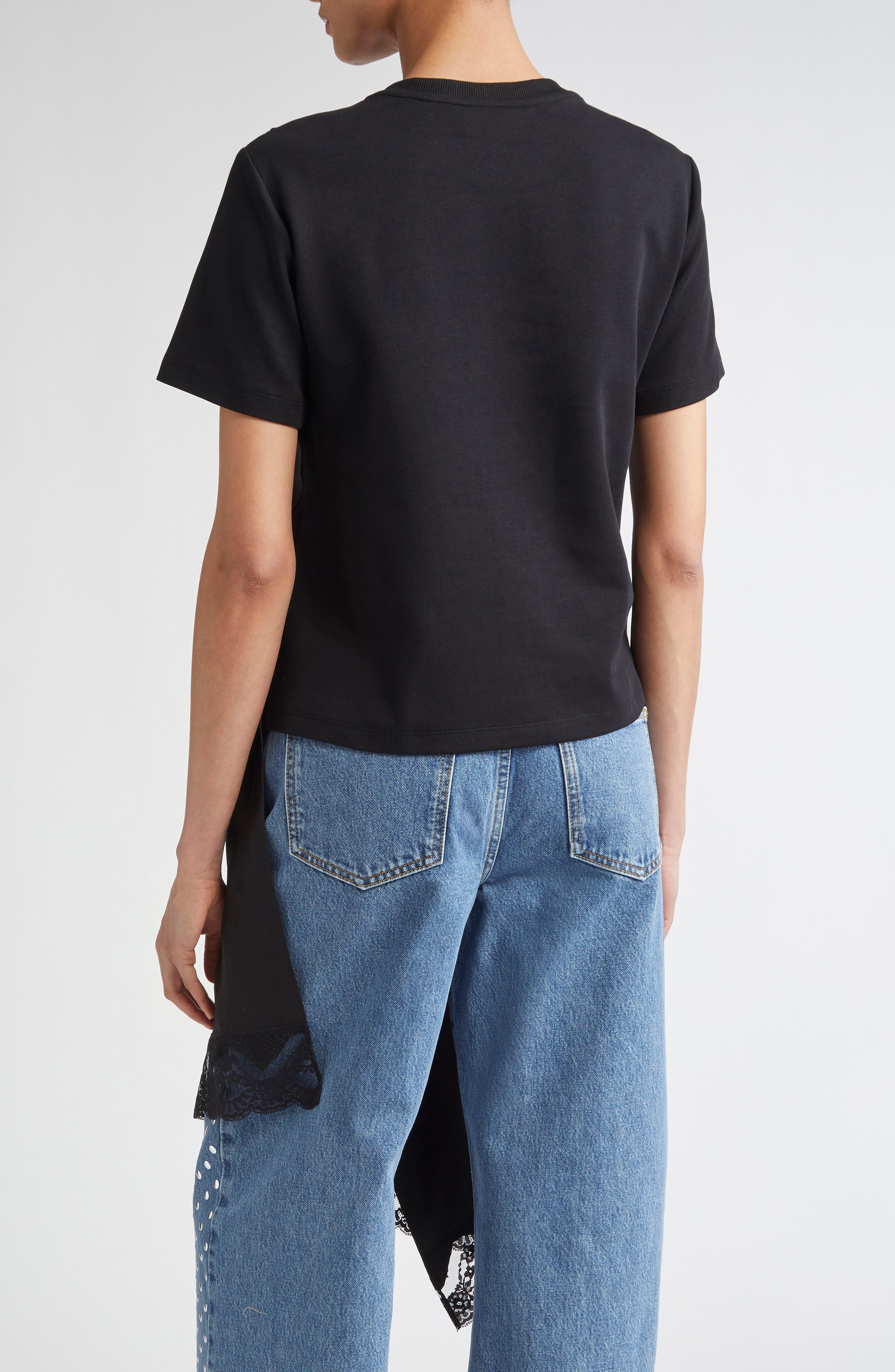 MONSE Deconstructed Lingerie T-Shirt in Black at Nordstrom - 3