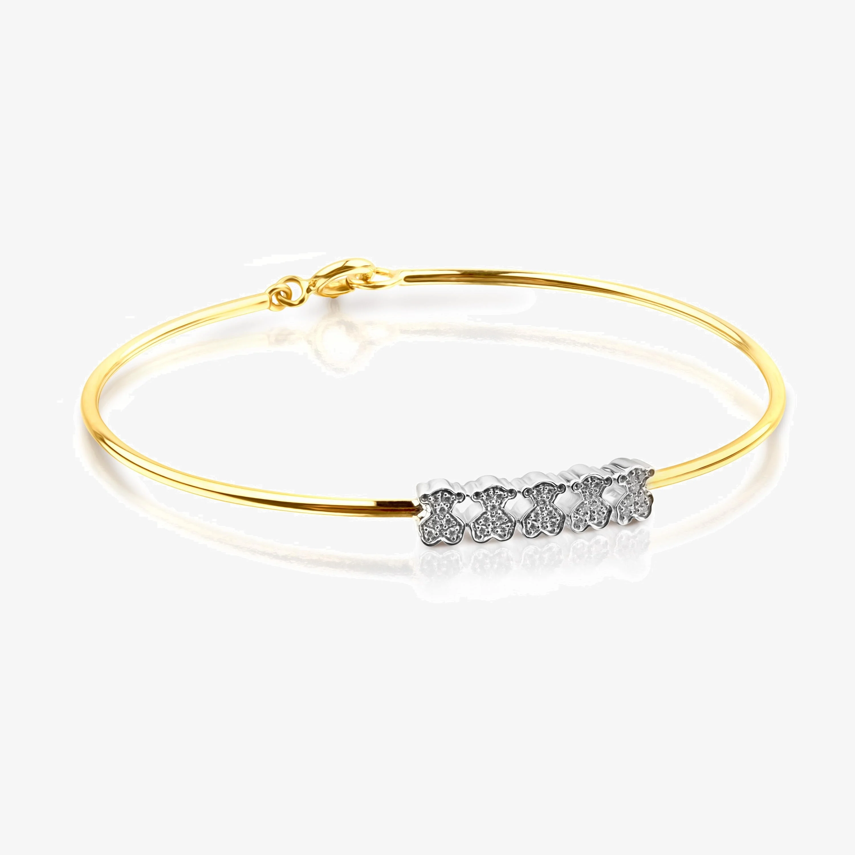 18K solid gold Icon Gems Bracelet with Diamonds and five Bear motifs - 1