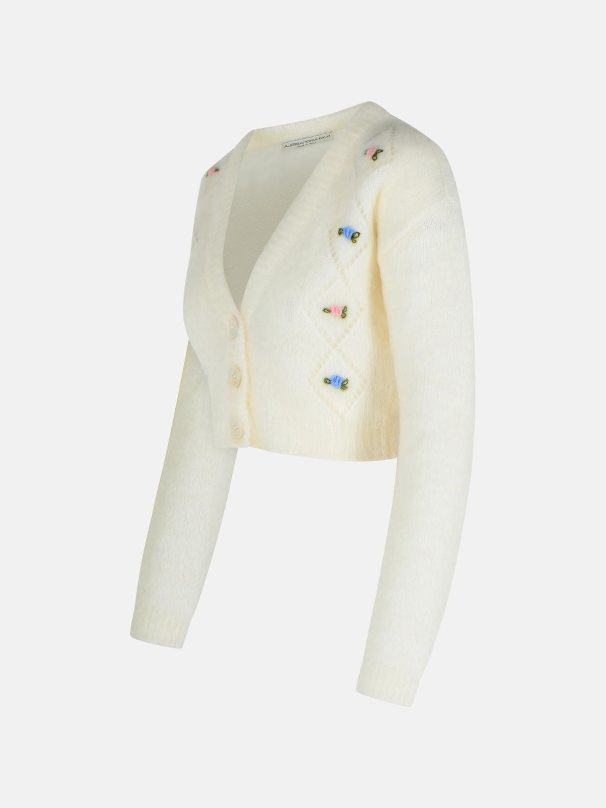 IVORY MOHAIR BLEND CARDIGAN - 2