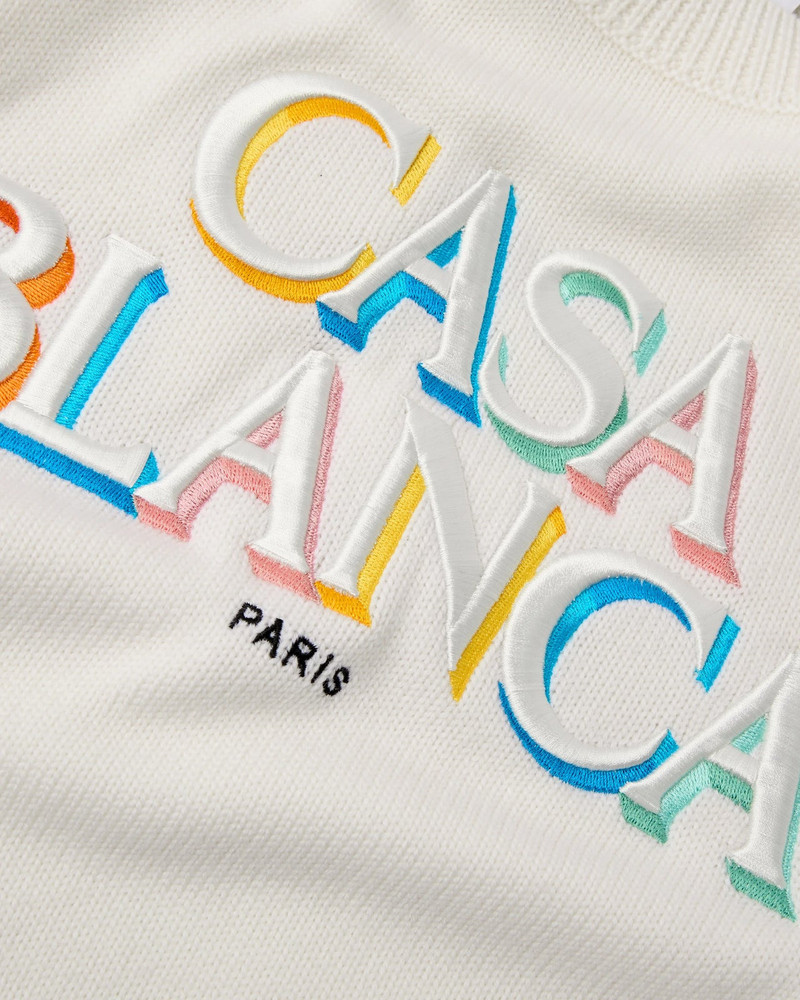Cream Stacked Logo Jumper | Casablanca Paris 3