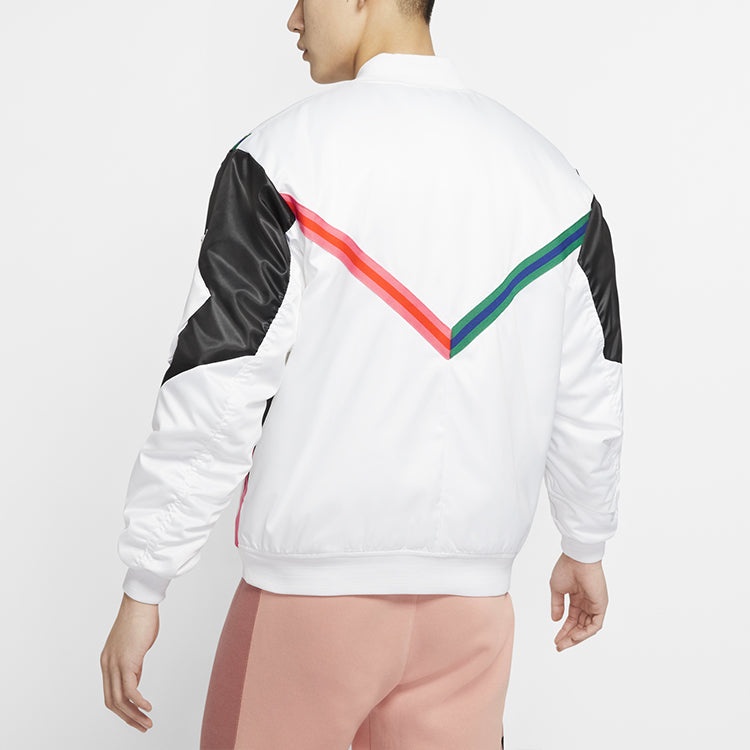 Air Jordan WINGS MA-1 Casual Sports Colorblock Stand Collar Jacket White CD5458-100 - 6