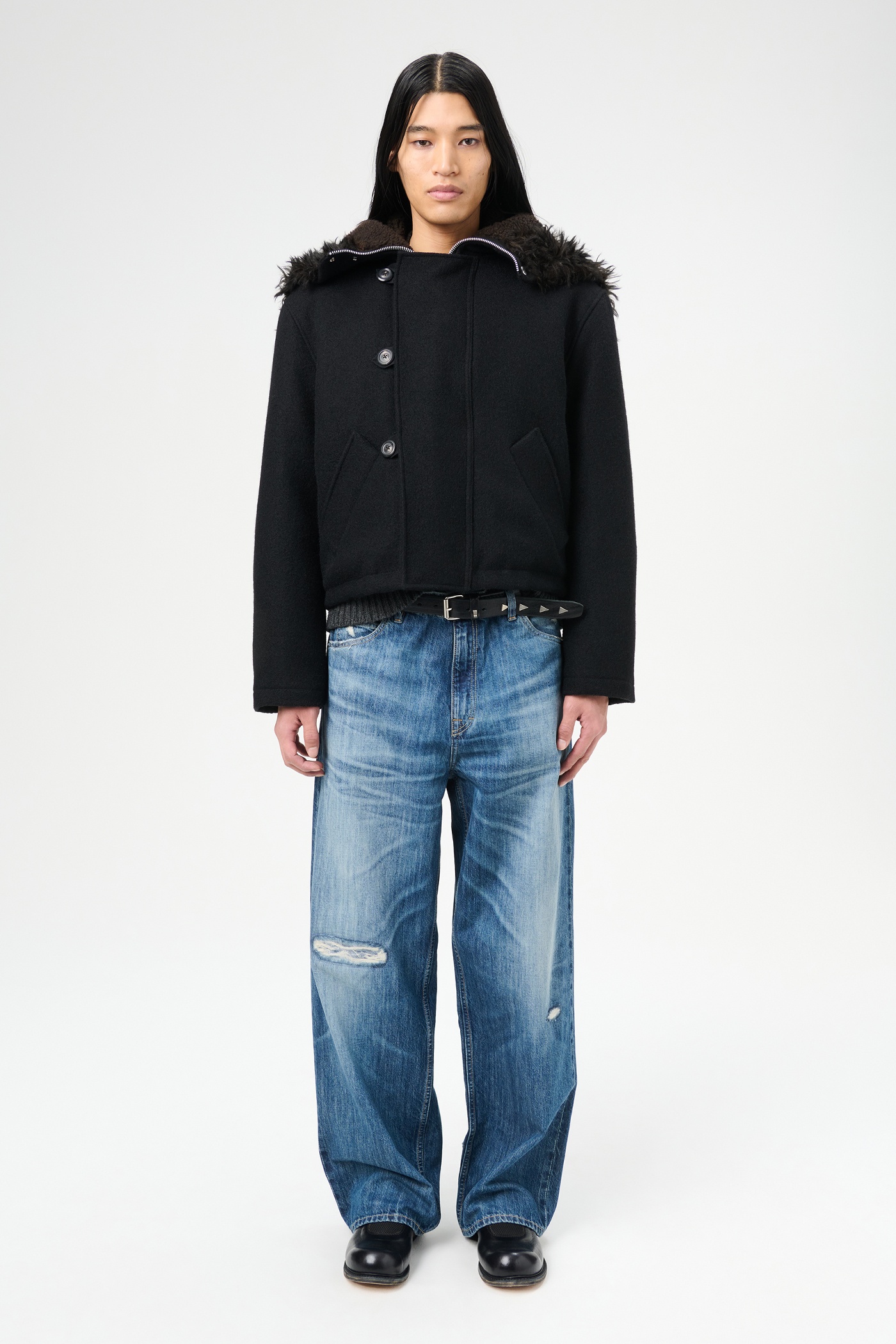 Our Legacy Duluth Jacket Classic Black Stamped Wool | REVERSIBLE