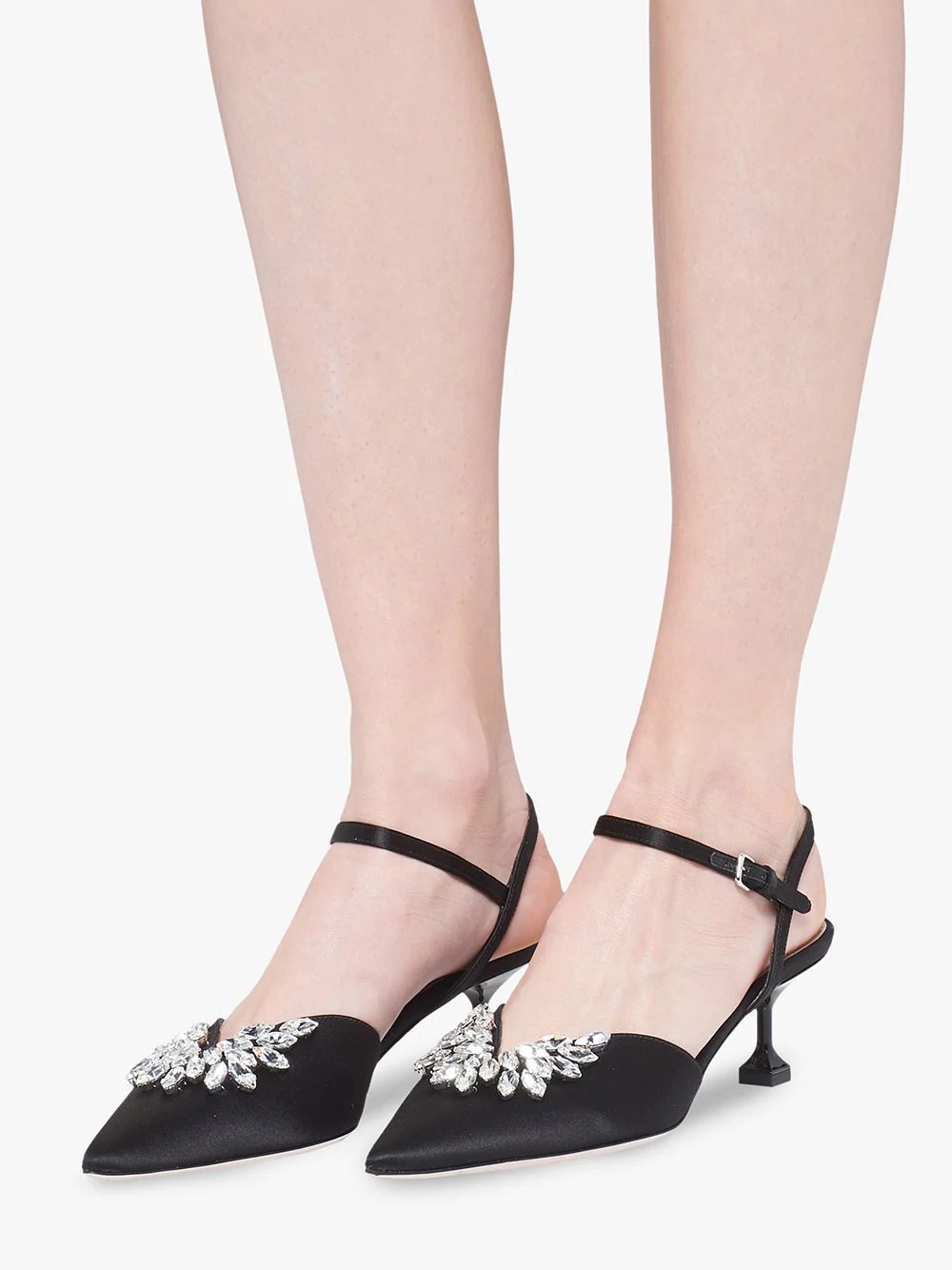 embellished slingback pumps - 5