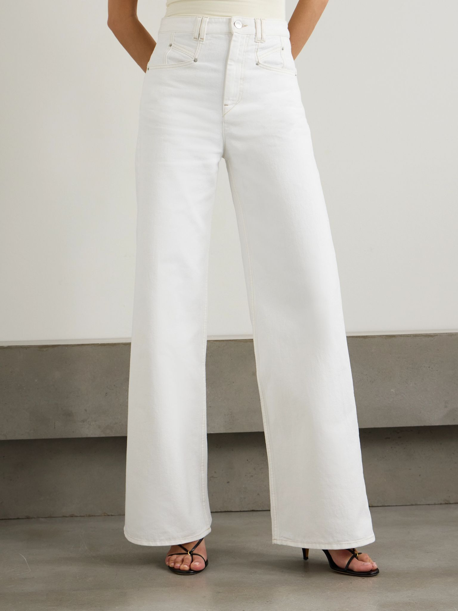 Lemony high-rise wide-leg jeans White - 3