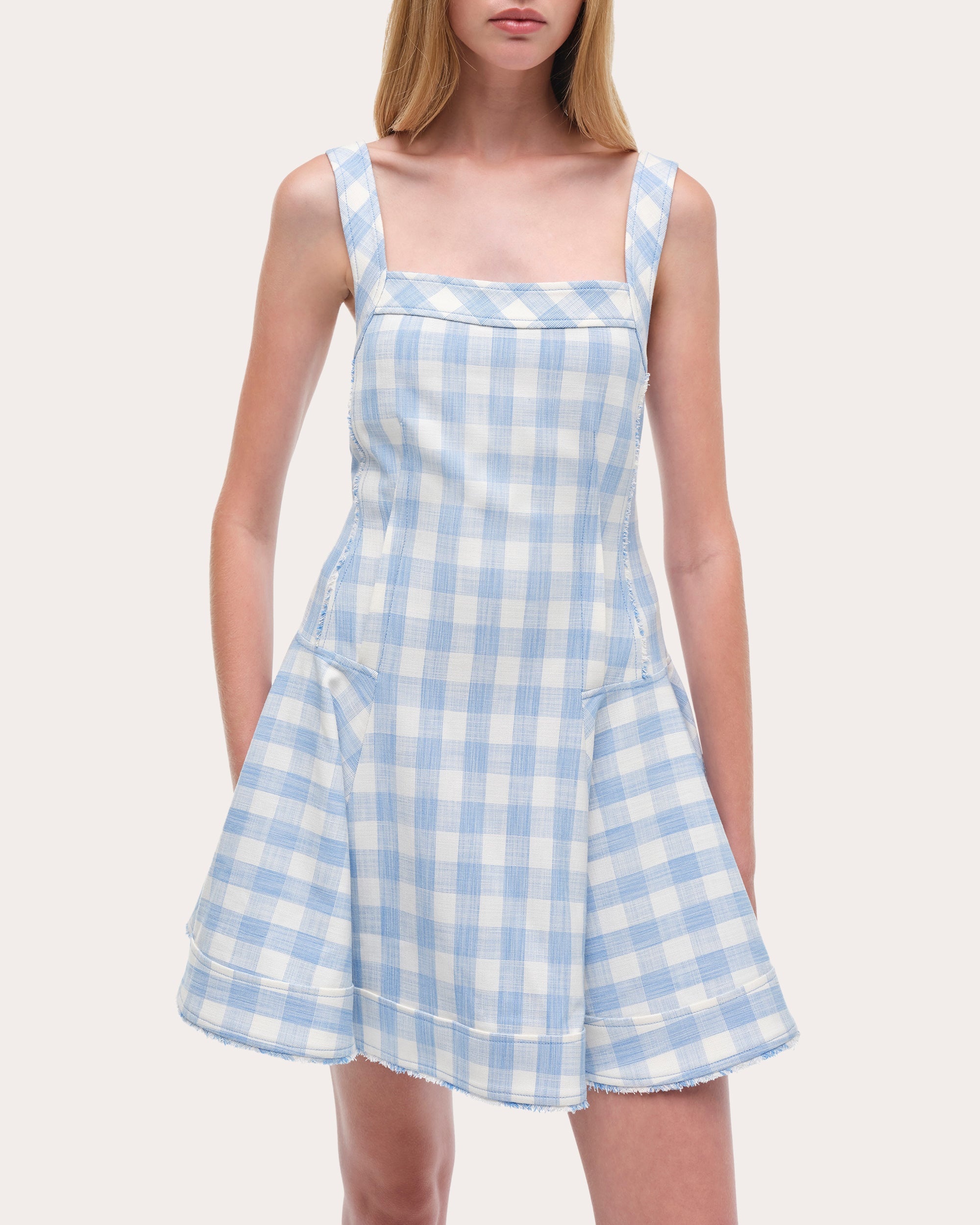 Hannalie Gingham Fit & Flare Mini Dress - 4