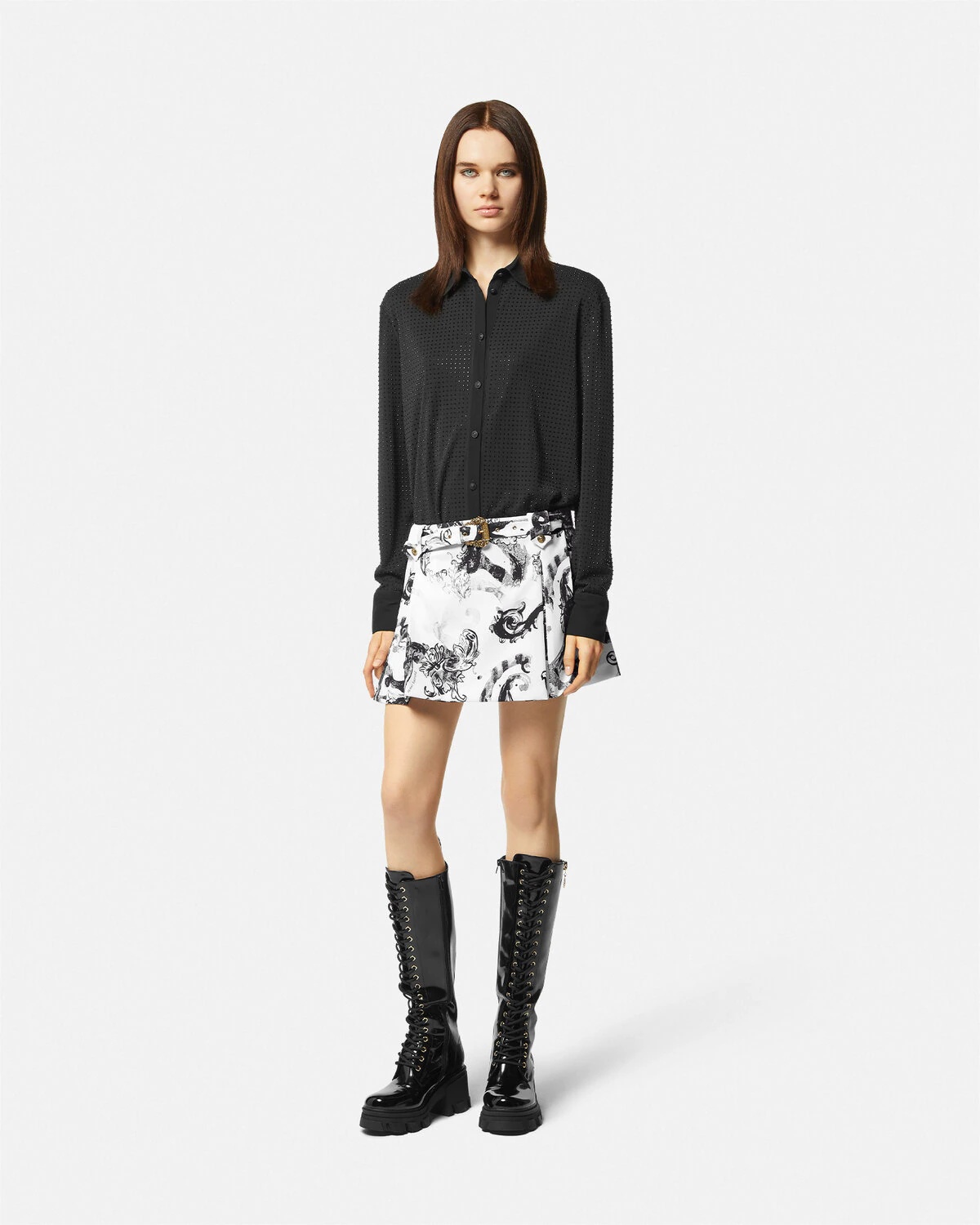 Watercolor Couture Pleated Mini Skirt - 2