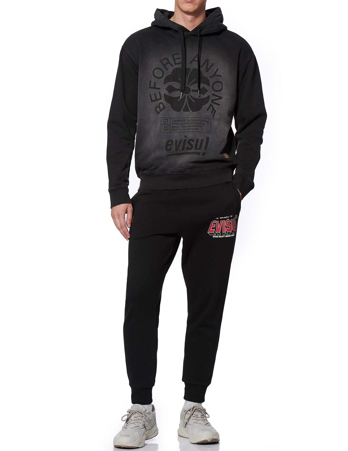 PIGMENT DYED HOODIE WITH KAMON PRINT - 5