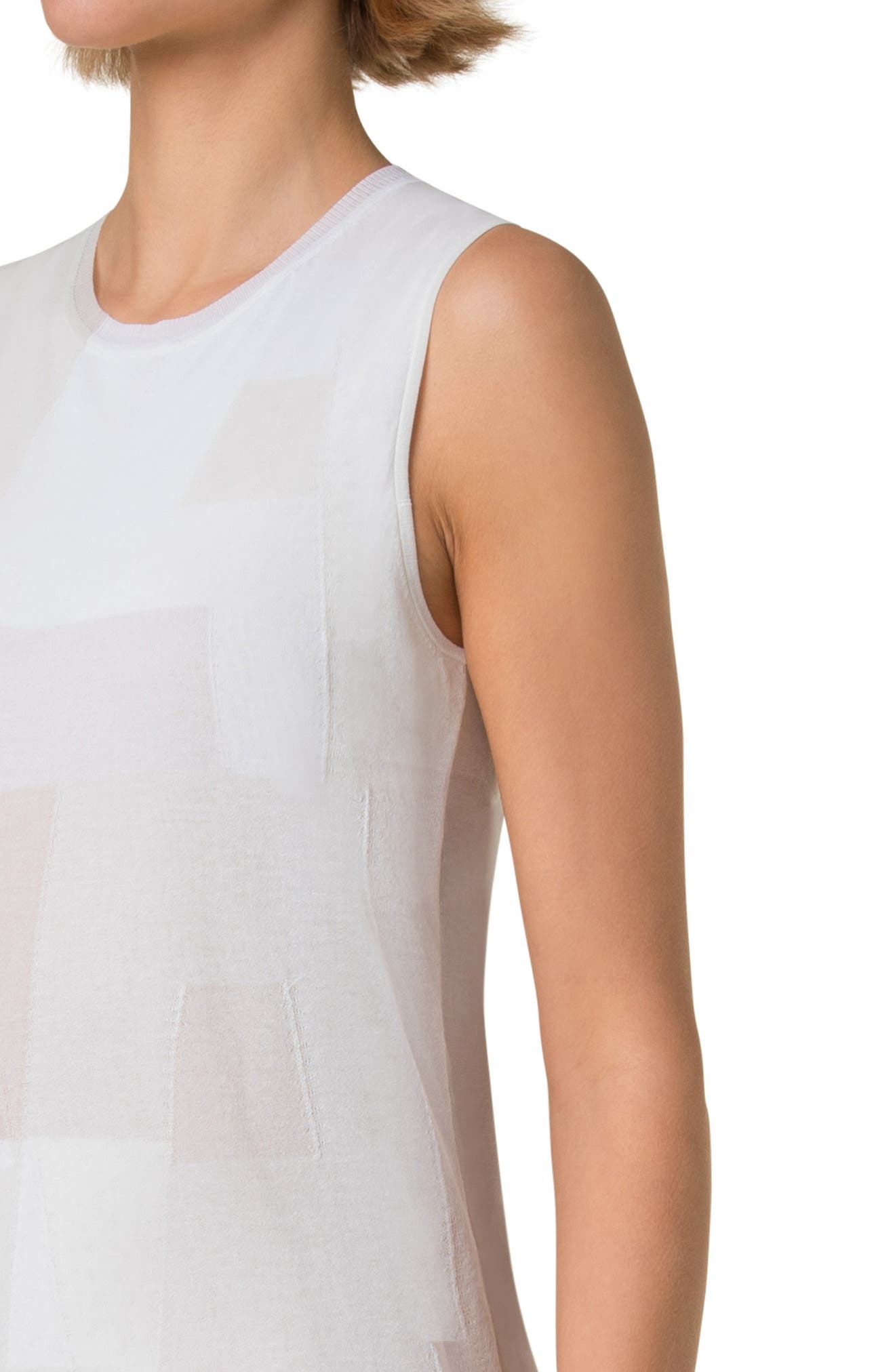Akris Trapeze Rayonnant Sleeveless Knit Shift Dress in Greige-Ecru at Nordstrom - 4
