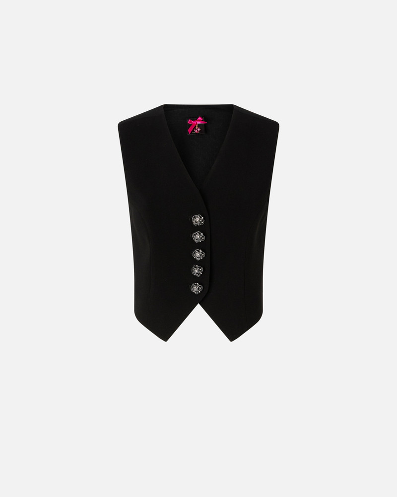 VEST WITH ROSE JEWEL BUTTONS 1