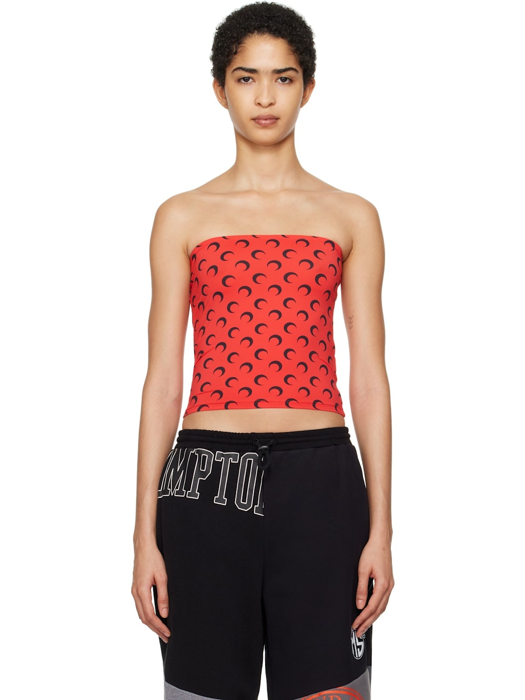 Red Moon Printed Jersey Second Skin Tank Top - 1