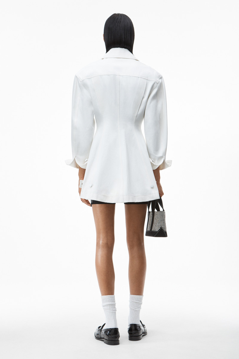 FIT AND FLARE JACKET DRESS IN DENIM 4