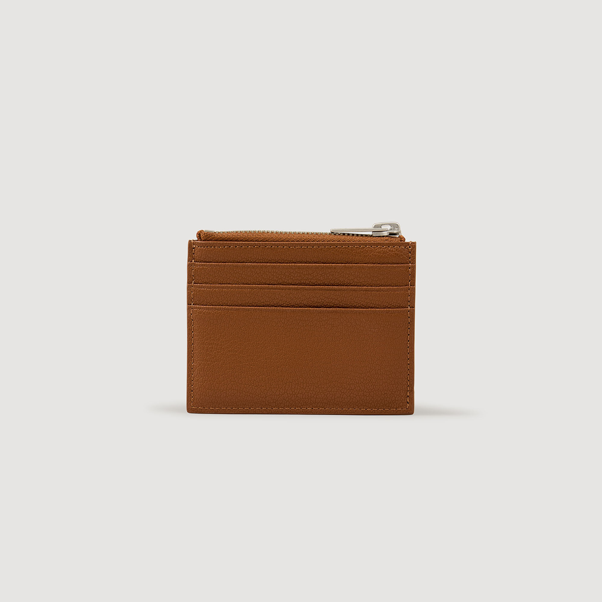 GRAINED LEATHER ZIP CARD HOLDER - 2
