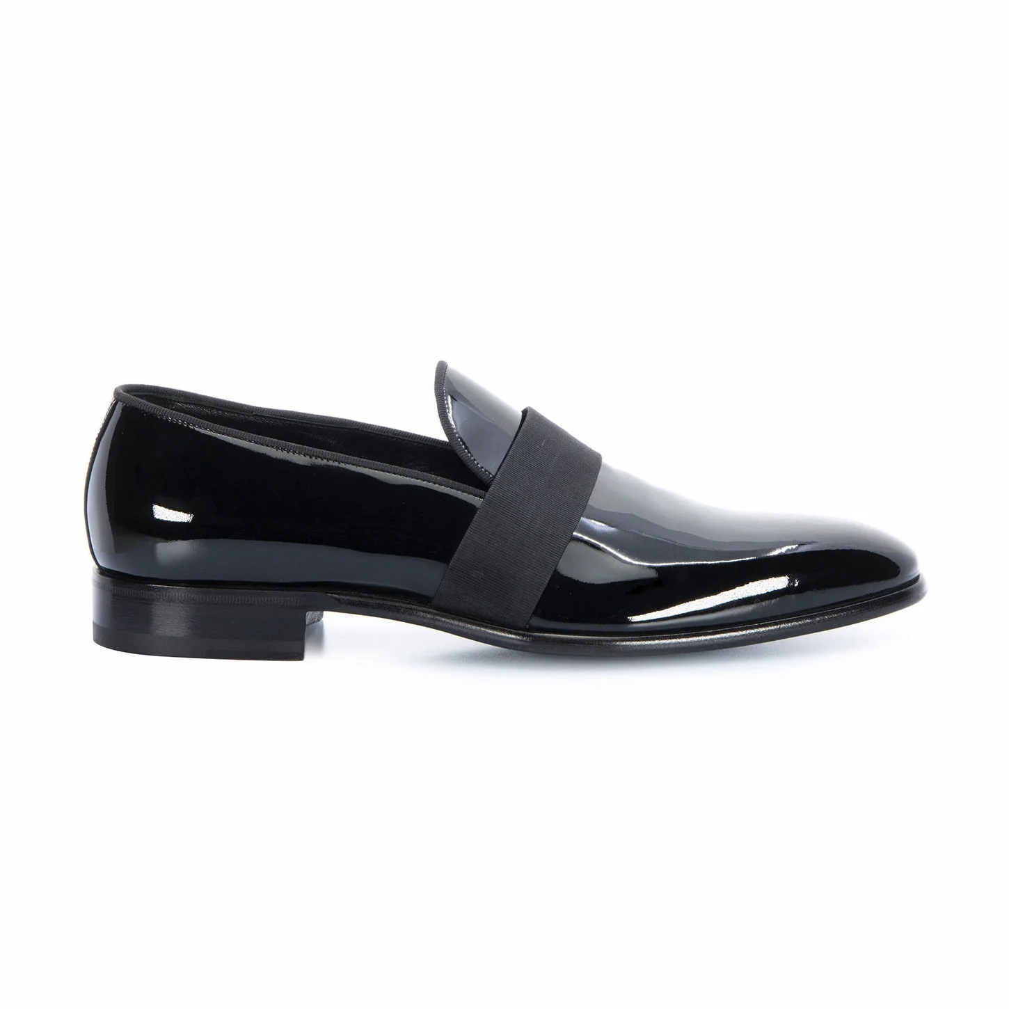 Men's black patent leather loafer - 1