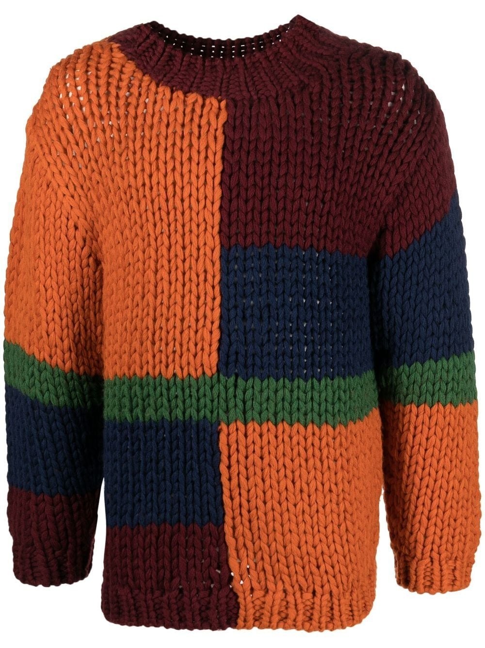 colour-block wool jumper - 1