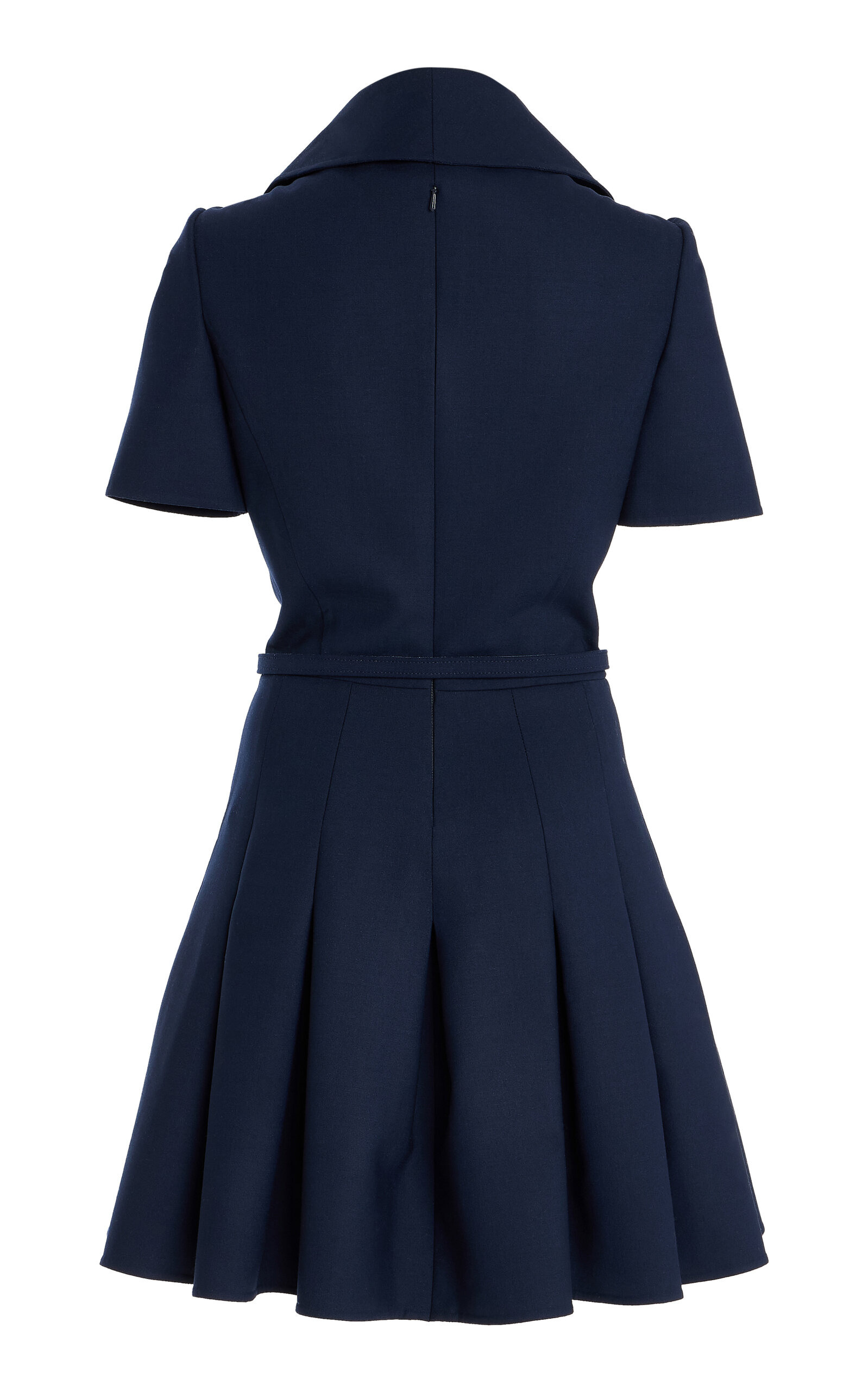 Zip-Detailed Wool-Blend Mini Dress navy - 6