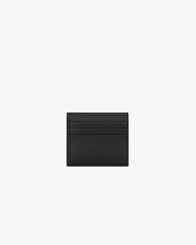 SAINT LAURENT SAINT LAURENT PARIS REVERSIBLE CARD CASE IN SMOOTH LEATHER outlook